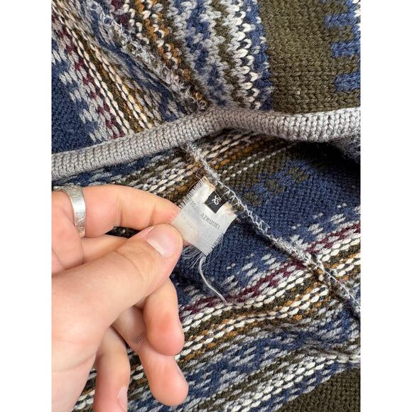 Yigal Azrouel Cardigan Sweater Womens XS Gray Fair Isle Baby Alpaca Wool Knit - Picture 8 of 8